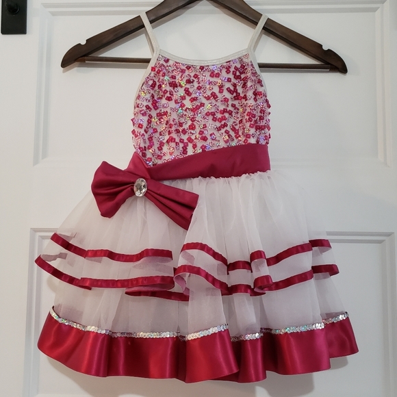 Glamour Costumes Childs Dance Small Skirted Leotard Tulle Embellished Sparkled - Picture 1 of 11